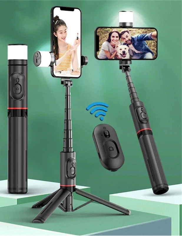 Aluminum Wireless Selfie Stick with Tripod & Light | Tech Valve